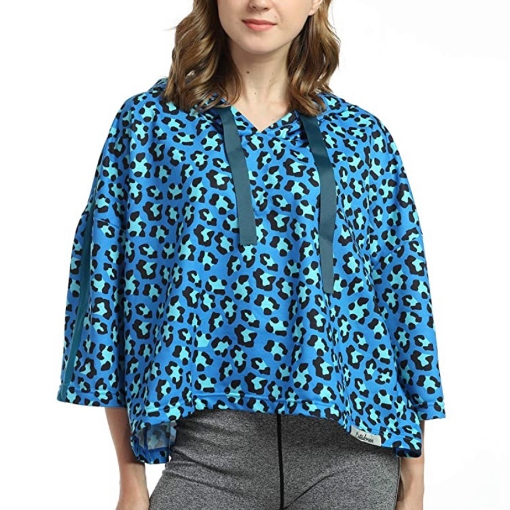 Catalonia Crop Top Blue Hoodie Camouflage One Size